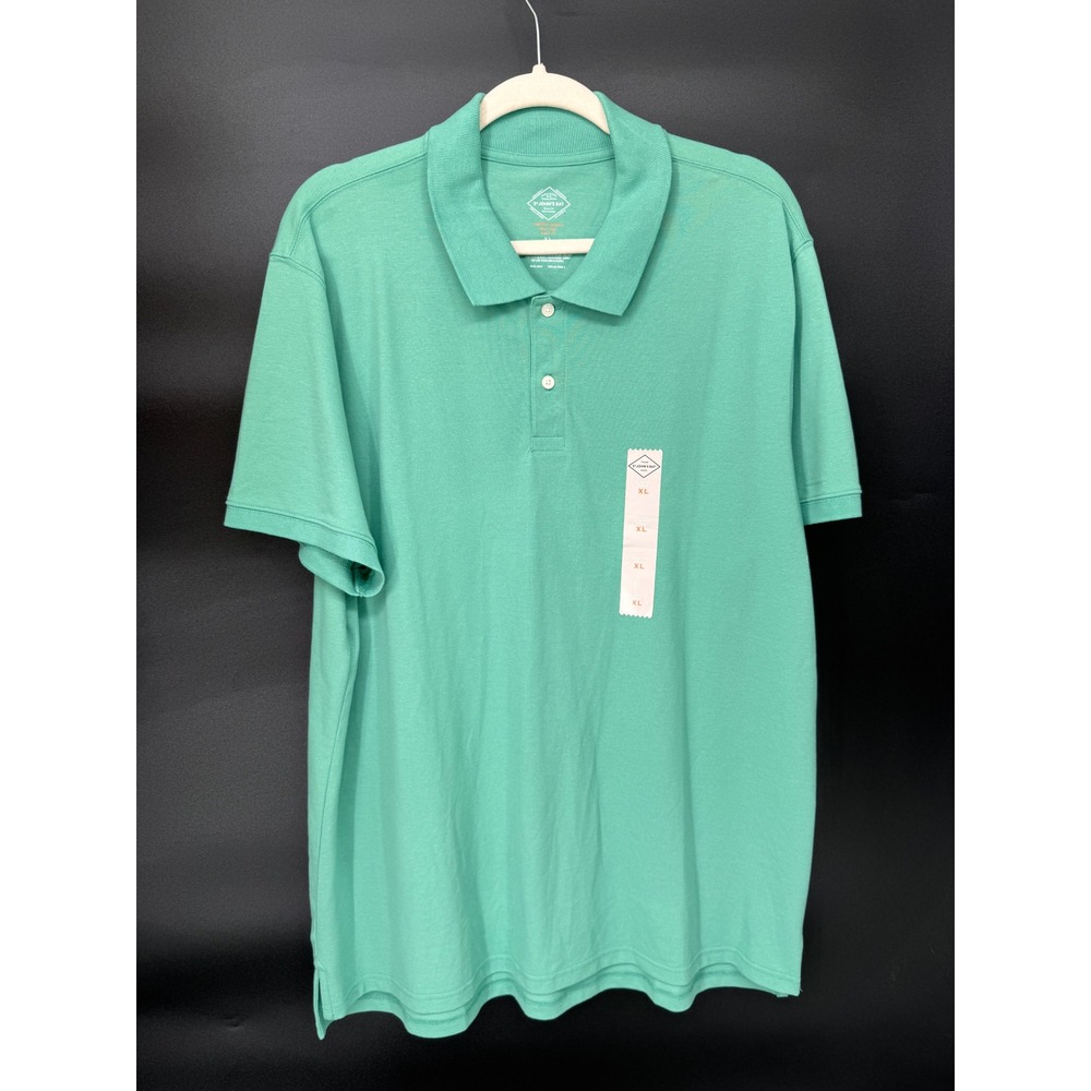St. John's Bay Polo Shirt Mens XL Mint Swirl NWT Slim Fit Stretch Piqué